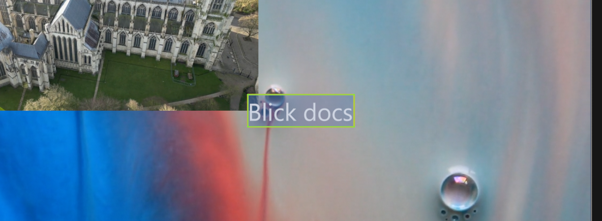 A text clip in edit mode, with its text selected