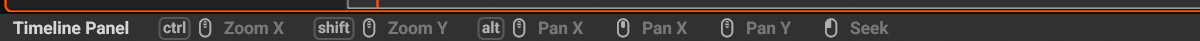 The left side of the status bar over the Timeline
