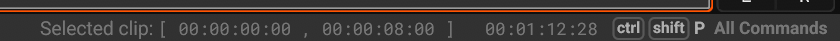 The right side of the status bar over the Timeline