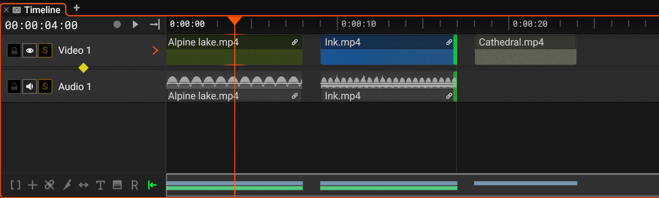 Ripple trim mode at the end of a clip