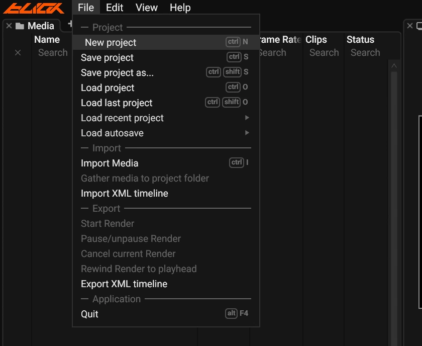 The File menu