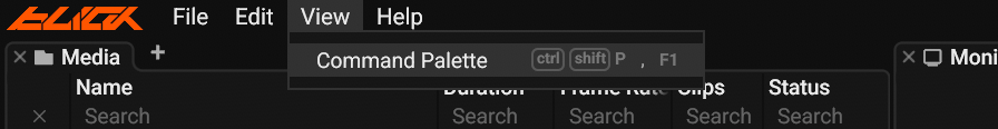 The View menu